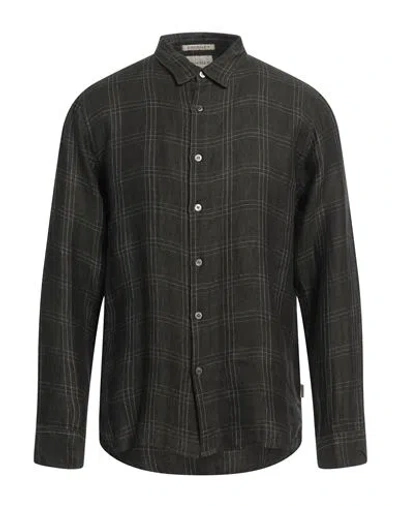 Crossley Man Shirt Dark Green Size Xl Linen