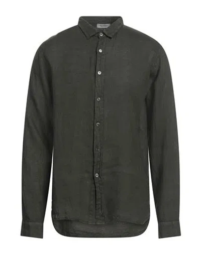 Crossley Man Shirt Dark Green Size Xxl Linen