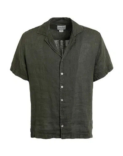 Crossley Man Shirt Dark Green Size Xxl Linen