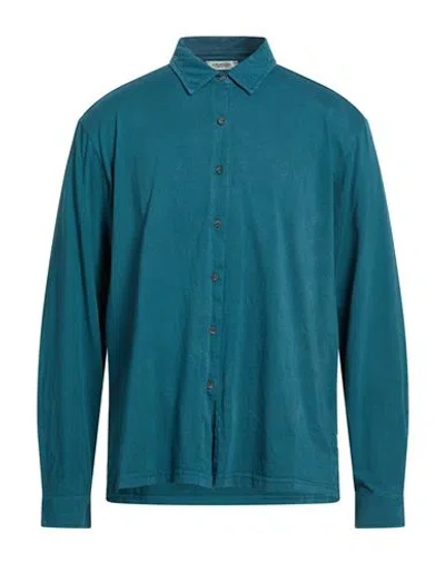 Crossley Man Shirt Deep Teal Size Xl Cotton In Neutral