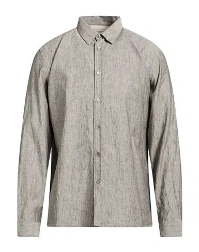 Crossley Man Shirt Grey Size L Linen, Cotton In Gray