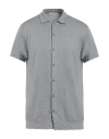 Crossley Man Shirt Grey Size L Linen, Elastane In Grey