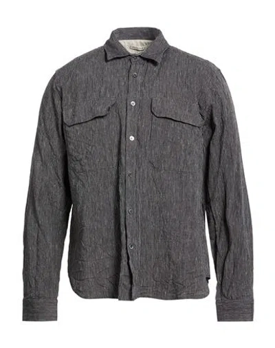 Crossley Man Shirt Grey Size Xl Linen, Cotton In Multi