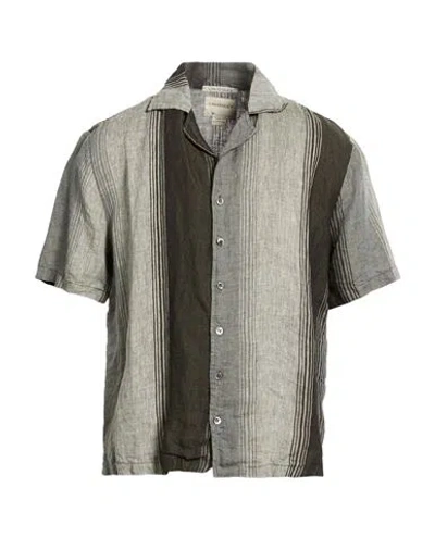 Crossley Man Shirt Grey Size Xl Linen In Gray