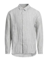 Crossley Man Shirt Grey Size Xxl Linen In Grey