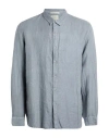 Crossley Man Shirt Grey Size Xxl Linen In Blue