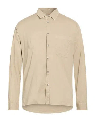 Crossley Man Shirt Khaki Size L Cotton, Elastane In Brown