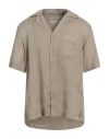 Crossley Man Shirt Khaki Size Xl Linen In Sand