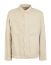 Crossley Man Shirt Khaki Size Xl Linen In Beige
