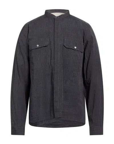 Crossley Man Shirt Lead Size L Linen, Cotton In Gray