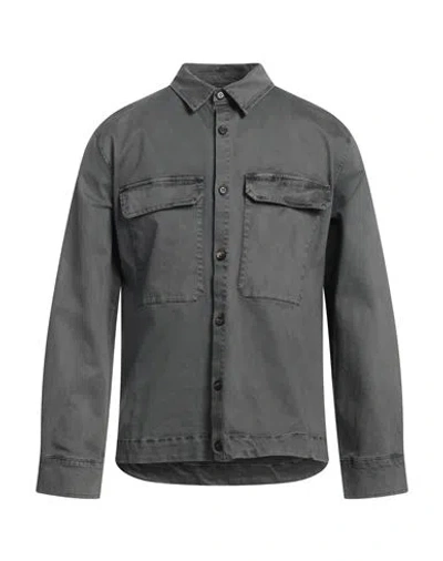 Crossley Man Shirt Lead Size L Cotton, Elastane In Grey