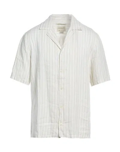 Crossley Man Shirt Light Grey Size Xl Linen In White
