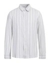 Crossley Man Shirt Light Grey Size Xl Linen, Organic Cotton, Recycled Cotton In Grey