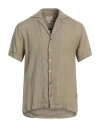 Crossley Man Shirt Military Green Size L Linen