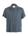 Crossley Man Shirt Navy Size S Linen In Blue
