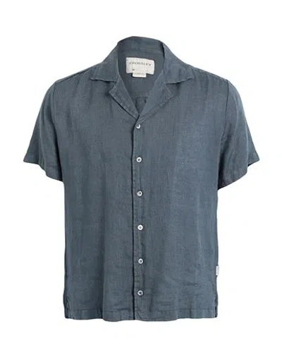 Crossley Man Shirt Navy Size S Linen