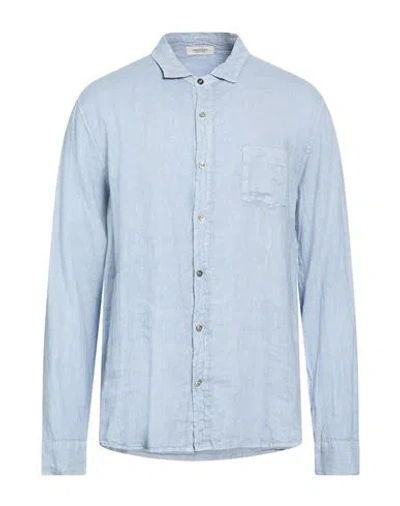 Crossley Man Shirt Sky Blue Size L Linen