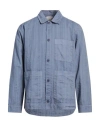 Crossley Man Shirt Slate Blue Size L Cotton In Blue