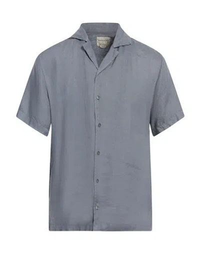 Crossley Man Shirt Slate Blue Size Xl Linen