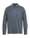 Crossley Man Shirt Slate Blue Size Xxl Cotton, Elastane In Blue