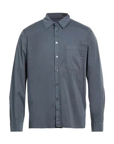 Crossley Man Shirt Slate Blue Size Xxl Cotton, Elastane