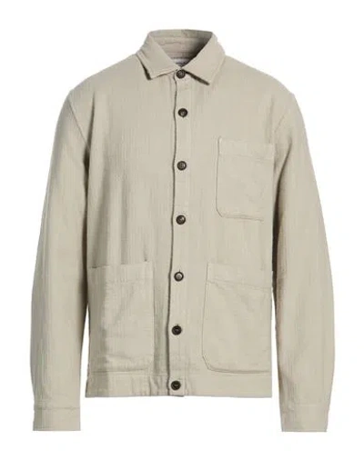 Crossley Man Shirt Taupe Size Xl Wool, Cotton In Gray