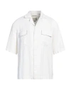 Crossley Man Shirt White Size L Cotton, Linen In White