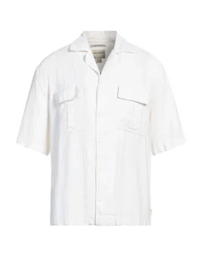 Crossley Man Shirt White Size L Cotton, Linen