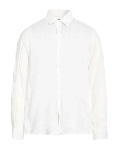 Crossley Man Shirt White Size L Cotton, Linen, Silk