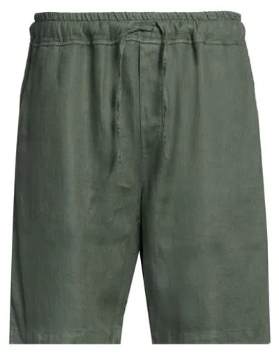 Crossley Man Shorts & Bermuda Shorts Dark Green Size Xxl Linen In Green