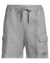 Crossley Man Shorts & Bermuda Shorts Grey Size M Linen