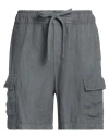 Crossley Man Shorts & Bermuda Shorts Lead Size L Linen In Grey