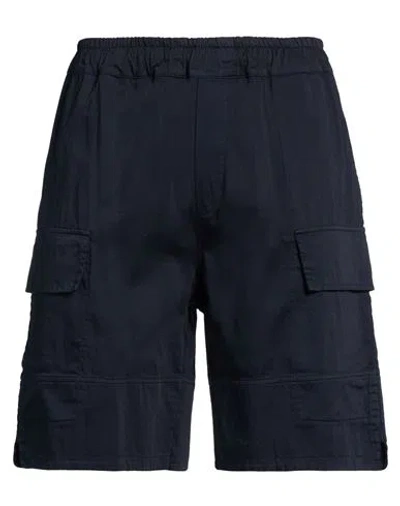Crossley Man Shorts & Bermuda Shorts Midnight Blue Size L Cotton, Elastane