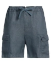 Crossley Man Shorts & Bermuda Shorts Navy Size L Linen