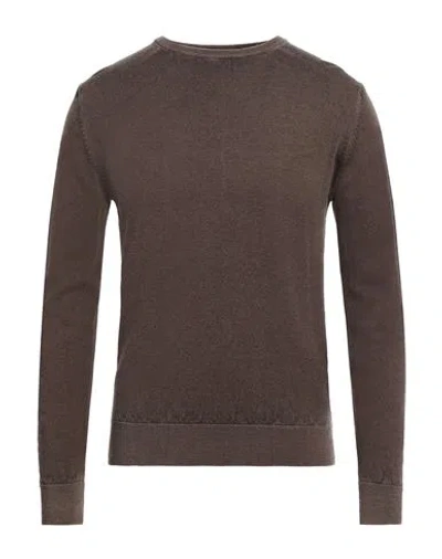 Crossley Man Sweater Brown Size Xl Virgin Wool