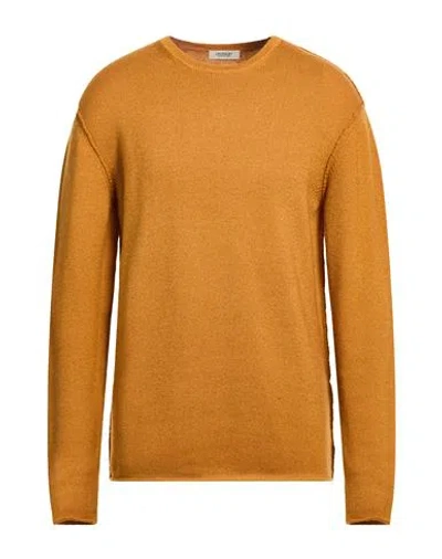 Crossley Man Sweater Camel Size Xl Virgin Wool In Orange