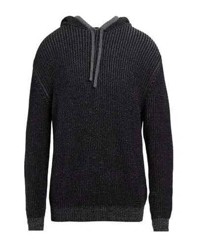 Crossley Man Sweater Charcoal Size L Cotton, Cashmere In Black