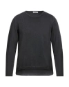 Crossley Man Sweater Charcoal Size L Virgin Wool In Blue