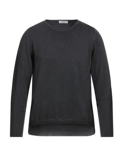 Crossley Man Sweater Charcoal Size L Virgin Wool In Blue