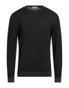 Crossley Man Sweater Charcoal Size Xxl Virgin Wool In Black