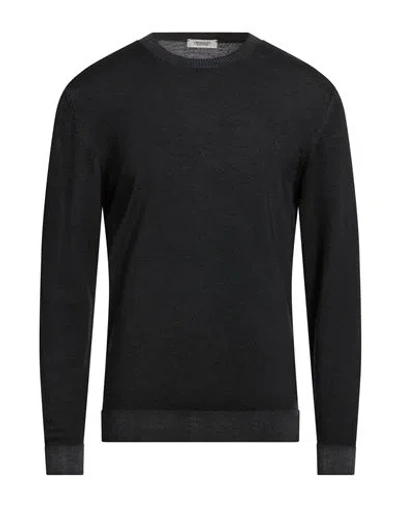 Crossley Man Sweater Charcoal Size Xxl Virgin Wool In Black