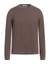 Crossley Man Sweater Chocolate Brown Size L Cotton In Brown