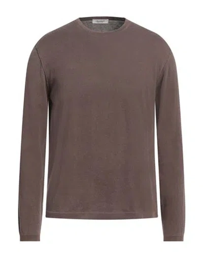 Crossley Man Sweater Chocolate Brown Size L Cotton
