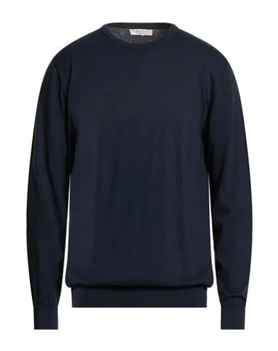 Crossley Man Sweater Navy Size 3xl Cotton, Cashmere In Blue