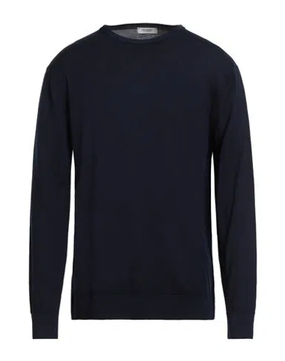 Crossley Man Sweater Navy Size 3xl Virgin Wool In Blue