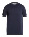 Crossley Man Sweater Navy Size L Cotton In Blue
