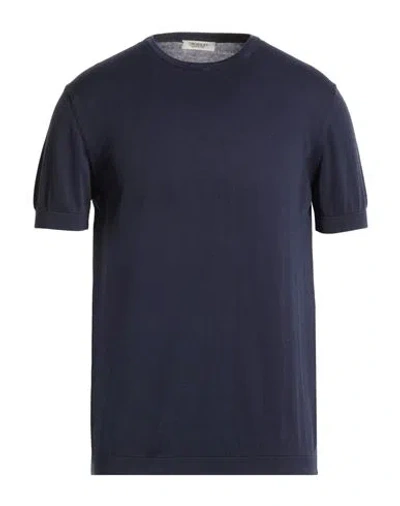 Crossley Man Sweater Navy Size L Cotton In Blue