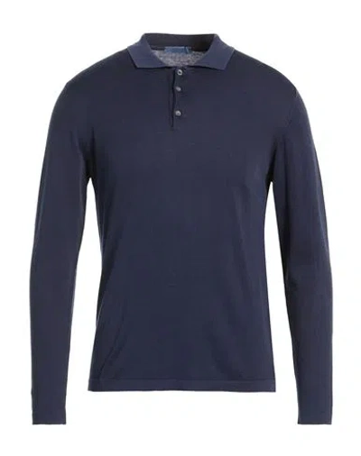 Crossley Man Sweater Navy Size L Cotton In Blue