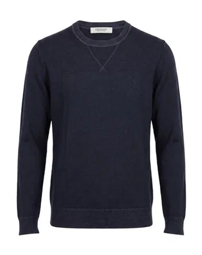 Crossley Man Sweater Navy Size S Virgin Wool In Blue
