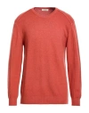 Crossley Man Sweater Rust Size Xl Cashmere, Wool In Orange